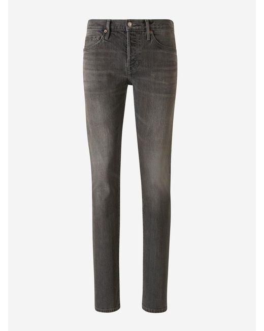 Tom Ford Gray Slim Fit Cotton Jeans for men