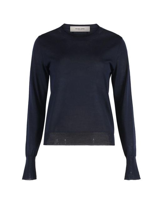 Golden Goose Deluxe Brand Blue Sweater With Round Neck