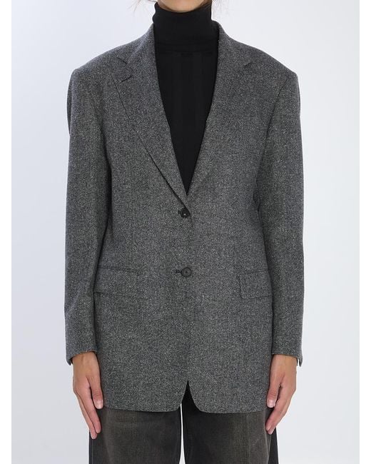 Tagliatore Gray Wool Tweed Jacket