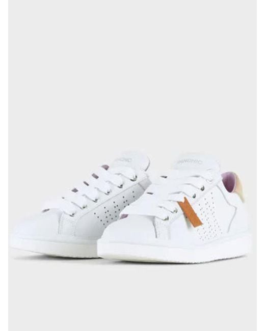 Pànchic White Lace-up Leather Sneakers Shoes