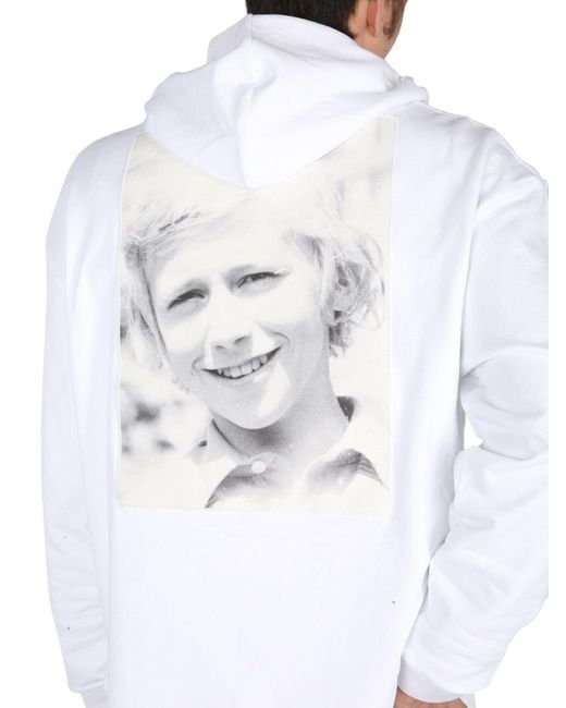 Raf Simons White Classic Hoodie With Drawstring For for men