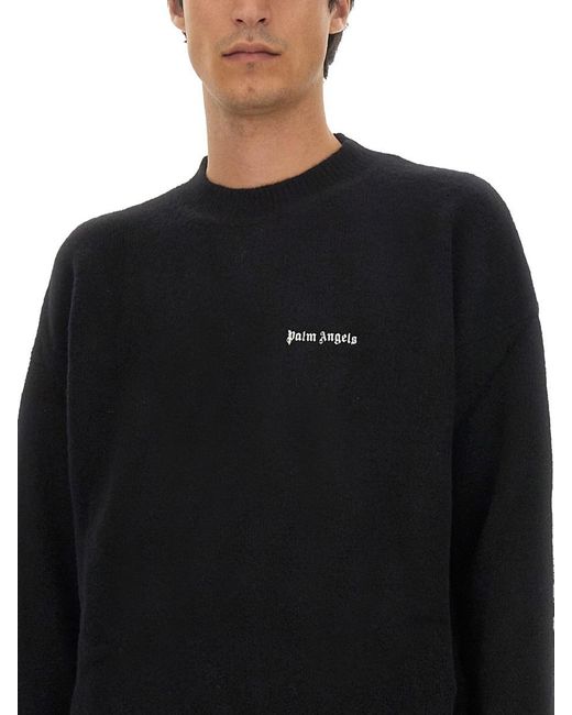 Palm Angels Black Regular Fit T-Shirt With Logo (Size M) for men