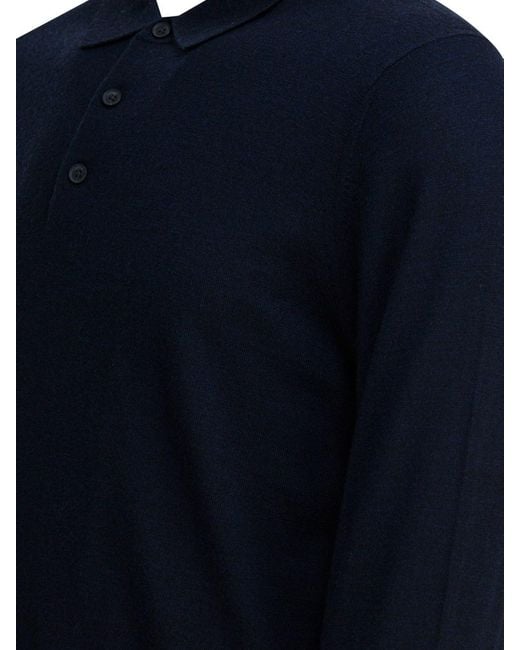 Vince Blue Merino Wool Polo Shirt Polo Shirts for men