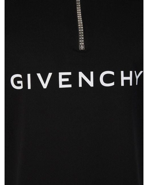 Givenchy Black Logo Piquet Polo for men