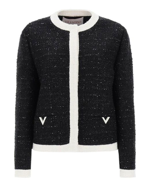 Valentino Garavani Black Glaze Tweed Jacket