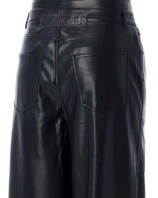 ROTATE BIRGER CHRISTENSEN Black Wide Leg 5 Pocket Pant