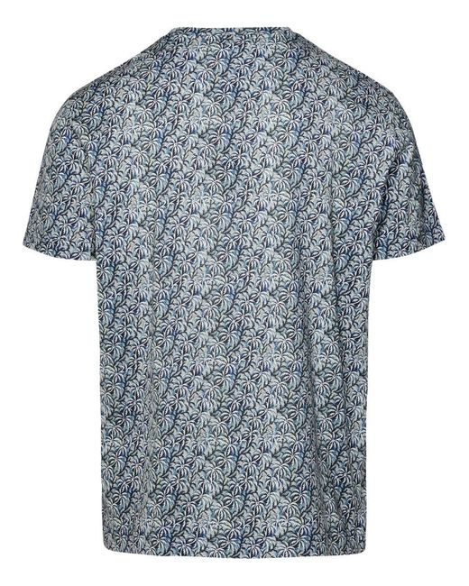 Etro Blue Cotton T-Shirt for men