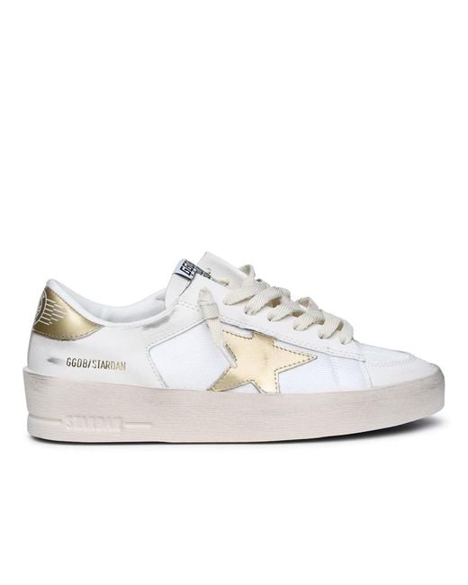 Golden Goose Deluxe Brand White 'Stardan' Leather Sneakers