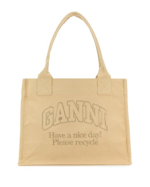 Ganni Natural Handbags