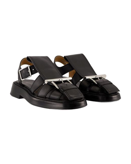 Alexander McQueen Black T-Bar Sandals