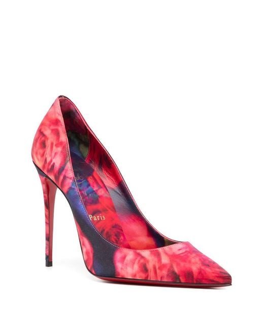 Christian Louboutin Red Kate 100 Satin Pump