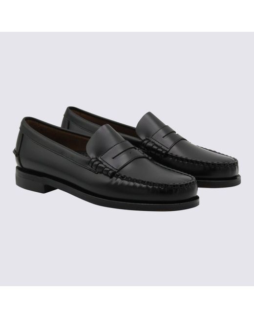 Sebago Black Leather Loafers for men
