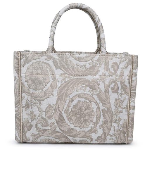 Versace Gray Two-Tone Fabric Bag