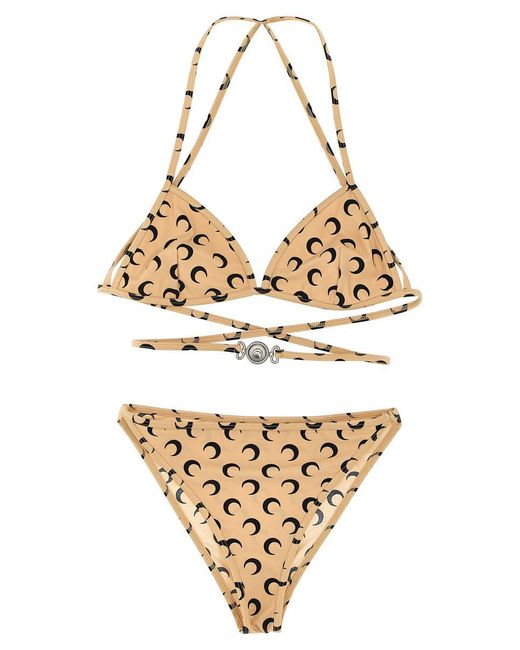 MARINE SERRE Metallic 'Active Jersey' Bikini Set