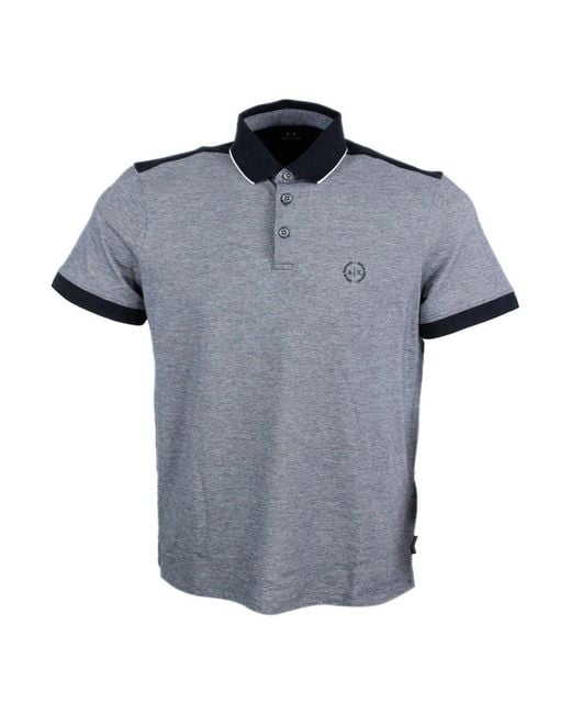 ARMANI EXCHANGE Blue T-Shirts And Polos for men