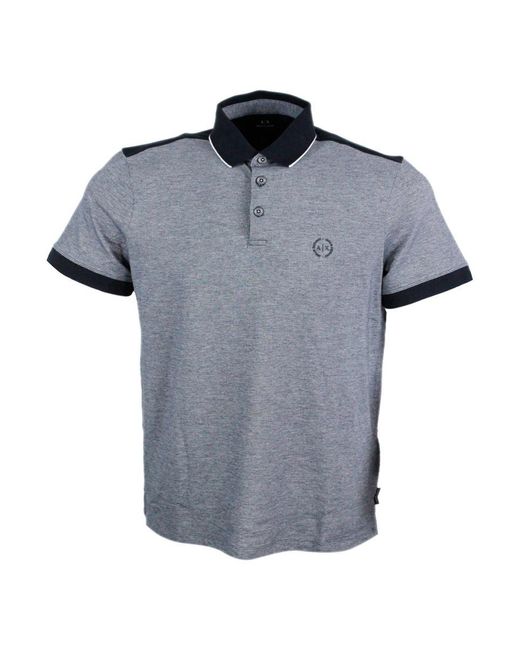 ARMANI EXCHANGE Blue T-Shirts And Polos for men