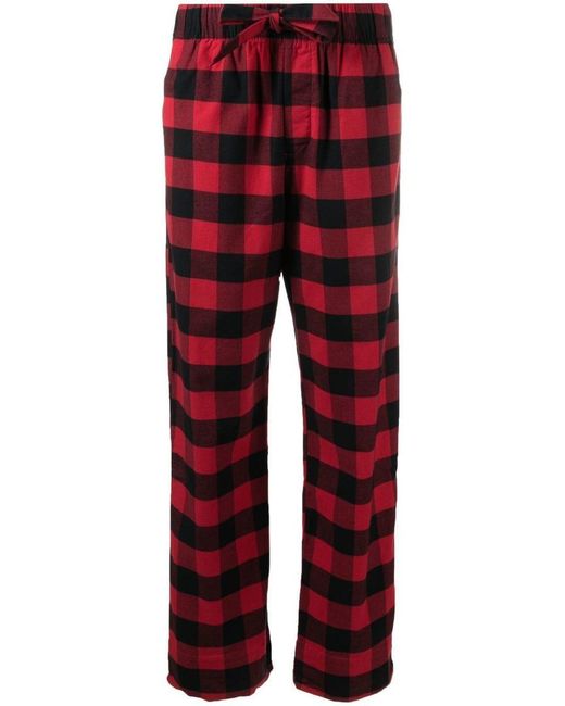 Tekla Red Check Pyjama Trousers