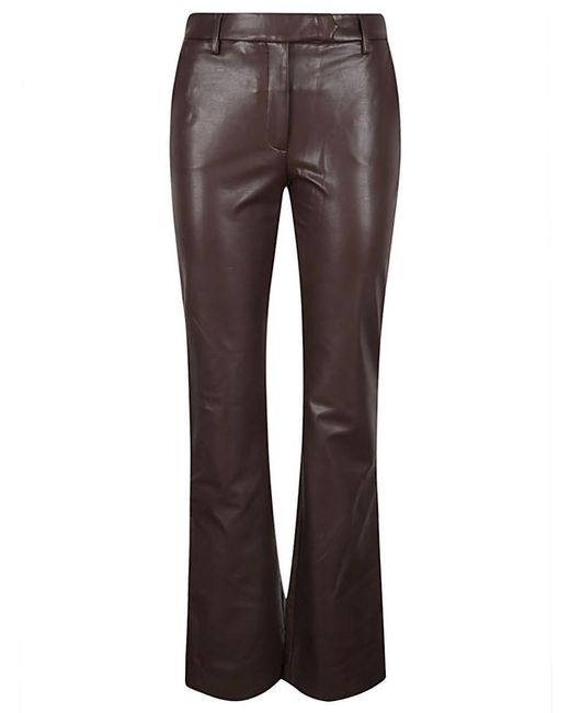True Royal Gray Faux Leather Flared Trousers