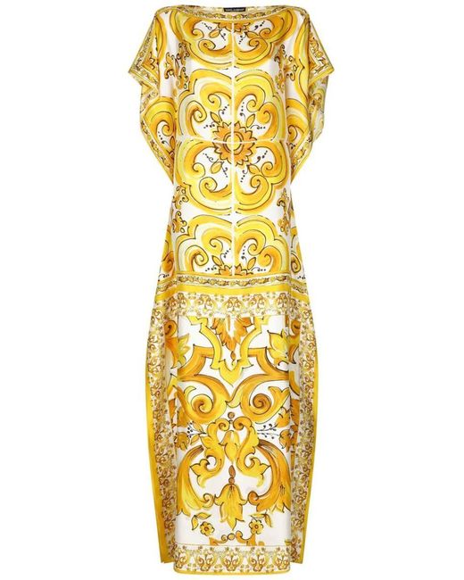 Dolce & Gabbana Metallic Majolica Long Dress