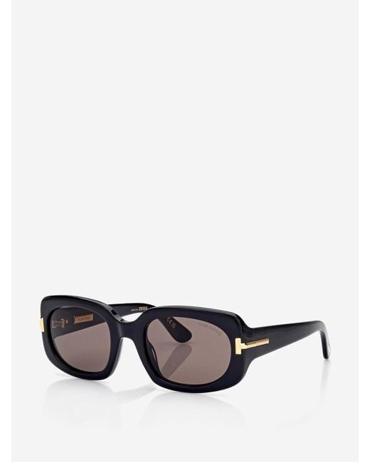 Tom Ford Black Icon Rectangular Sunglasses