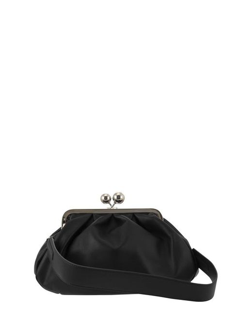 Weekend by Maxmara Black Nappa Leather Pastry Shoulder Bag