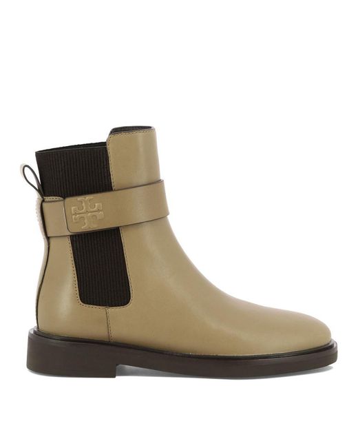 Tory Burch Brown "double T" Ankle Boots