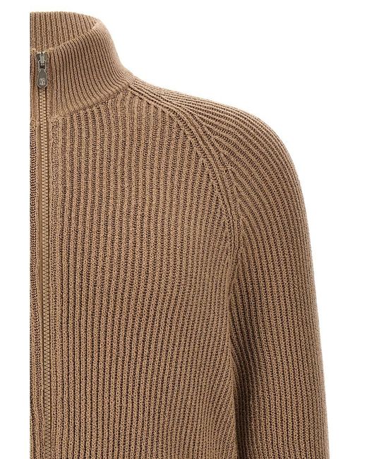 Brunello Cucinelli Brown Knit Cardigan Sweater, Cardigans for men