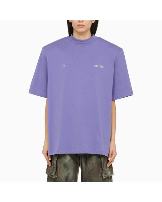The Attico Purple T-Shirt With Maxi Shoulders