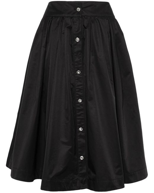 Moschino Black Flared Midi Skirt