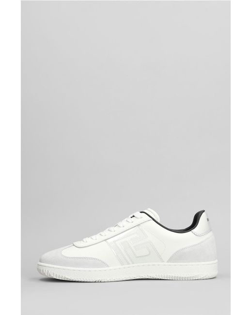 Balmain White Swan Suede Sneakers for men