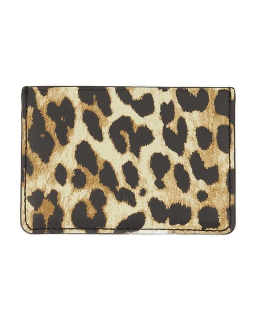 Ganni Metallic Bou Card Holder Print