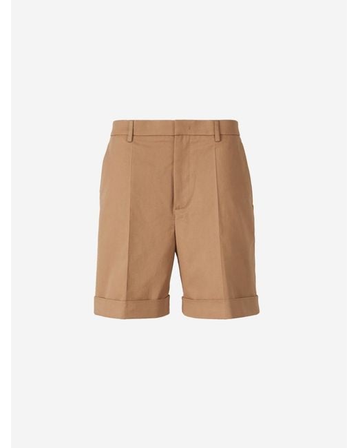 Valentino Garavani Natural Cotton Bermuda Shorts With Clips for men