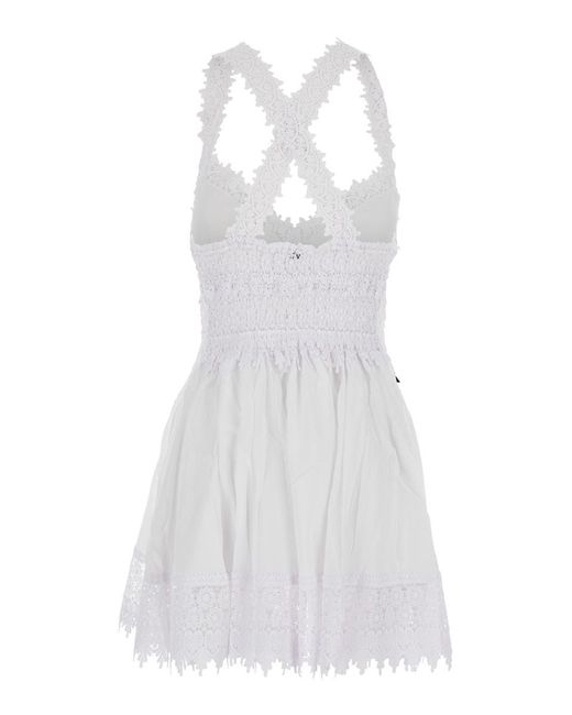 Charo Ruiz White Marilyn' Dress With Crossed Straps
