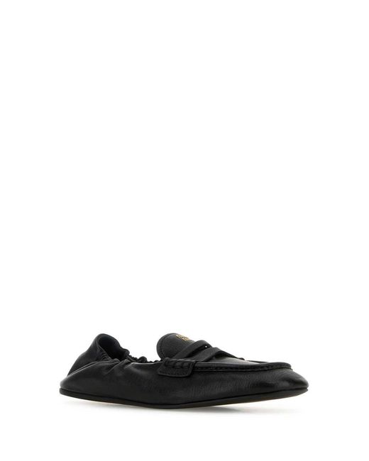 Miu Miu Black Nappa Leather Loafers