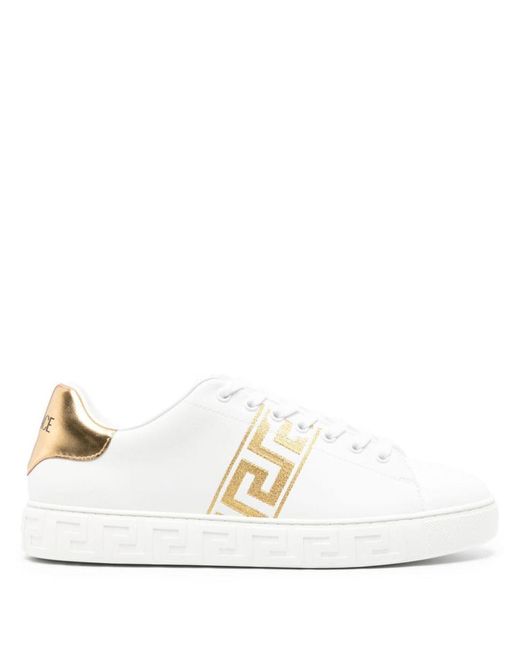 Versace White Sneakers With Embroidery for men