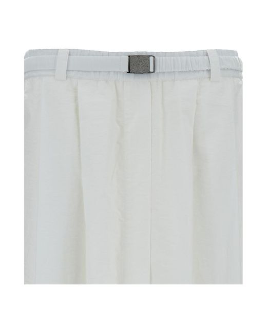 Brunello Cucinelli White Flared Midi Skirt