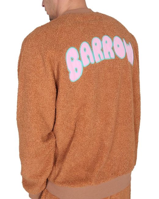 Barrow Brown Teddy Logo Crew Neck Sweater