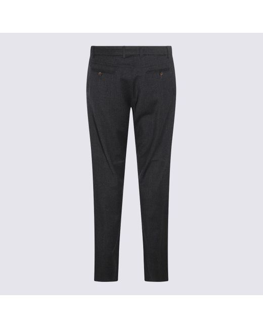 Canali Gray Dark Grey Cotton Pants for men