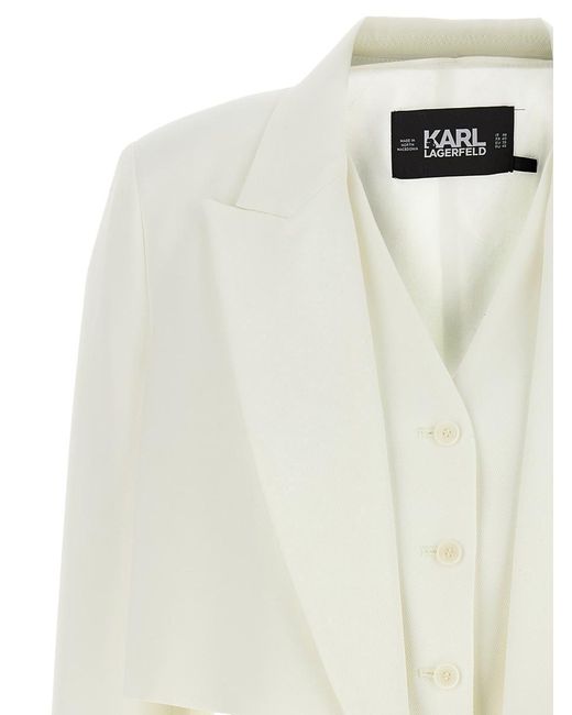 Karl Lagerfeld White Hun Blazer And Suits