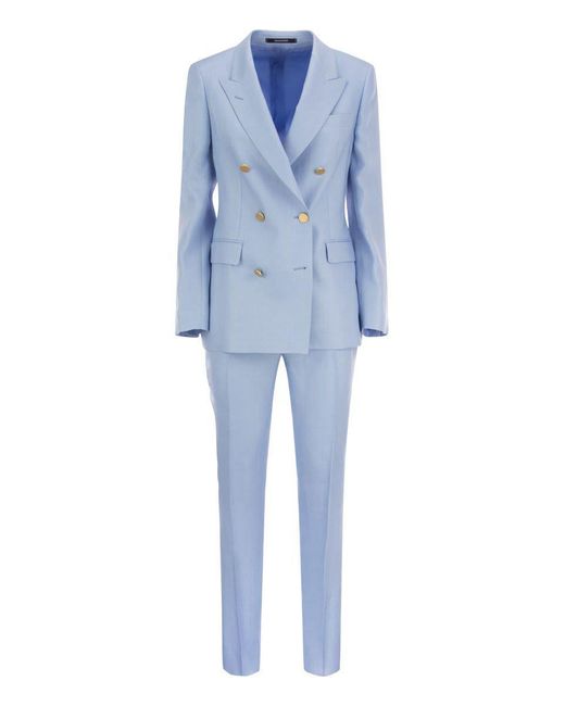 Tagliatore Blue Linen Suit