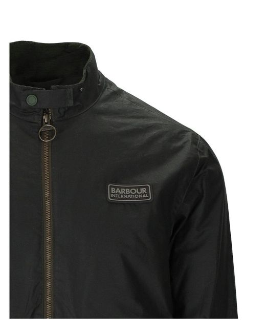 Barbour Black International Colvile Wax Sage Jacket for men