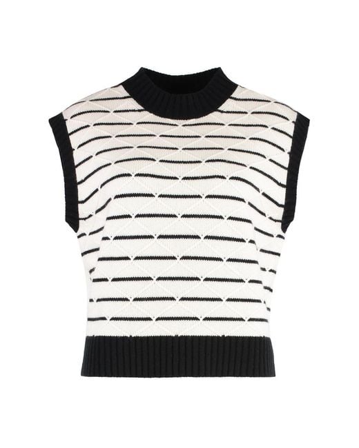 Max Mara Black Panetto Knitted Wool And Cashmere Vest