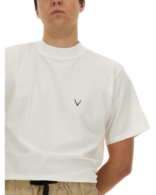 South2 West8 White T-Shirt With Logo for men