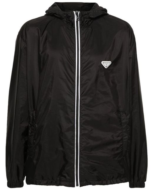 Prada Black Re-nylon Enamel Triangle-logo Jacket for men