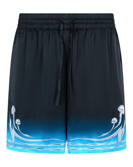 Casablanca Blue Silk Bermuda Shorts for men