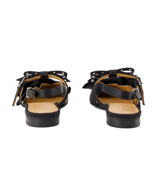 Ganni Black Big Bow Ballerinas