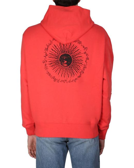 sunflower Red Sweatshirt With Logo Embroidery for men