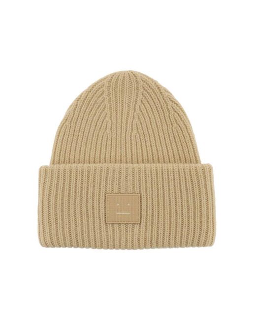 Acne Natural Woolen Face Beanie Hat