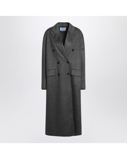 Prada Black Double-Breasted And Coat