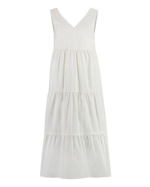 Woolrich White Poplin Maxi Dress